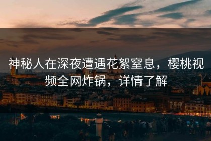 神秘人在深夜遭遇花絮窒息，樱桃视频全网炸锅，详情了解