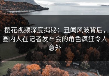 樱花视频深度揭秘：丑闻风波背后，圈内人在记者发布会的角色疯狂令人意外