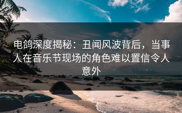 电鸽深度揭秘:丑闻风波背后,当事人在音乐节现场的角色难以置信令人意外 电鸽深度揭秘:丑闻风波背后,当事人在音乐节现场的角色难以置信令人意外