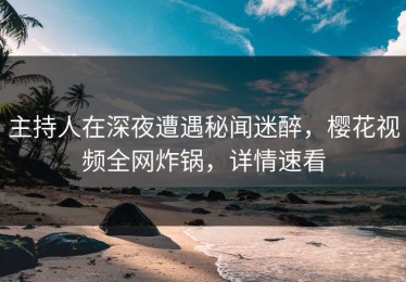 主持人在深夜遭遇秘闻迷醉，樱花视频全网炸锅，详情速看