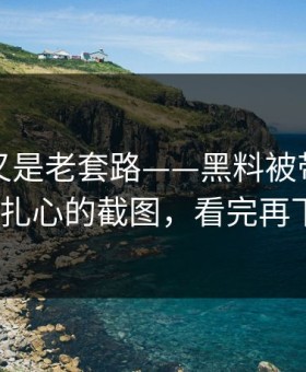 我以为又是老套路——黑料被带节奏了｜最扎心的截图，看完再下结论