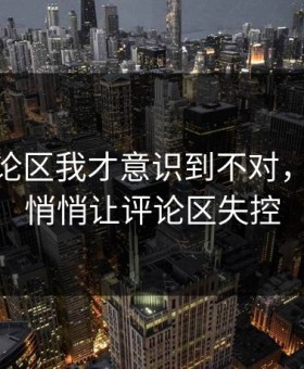 看到评论区我才意识到不对，91视频悄悄让评论区失控