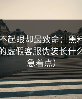 看起来不起眼却最致命：黑料网app最常见的虚假客服伪装长什么样（别急着点）