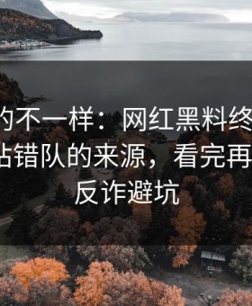 这次真的不一样：网红黑料终结争议：最容易站错队的来源，看完再下结论｜反诈避坑