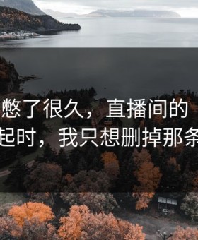 这事我憋了很久，直播间的“口误”被提起时，我只想删掉那条消息