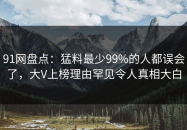 91网盘点：猛料最少99%的人都误会了，大V上榜理由罕见令人真相大白